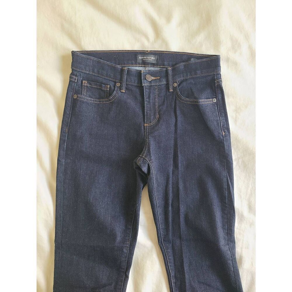 Banana Republic Girlfriend Jeans Womens 25 Blue Denim Straight Skinny Outdoor - Picture 3 of 6